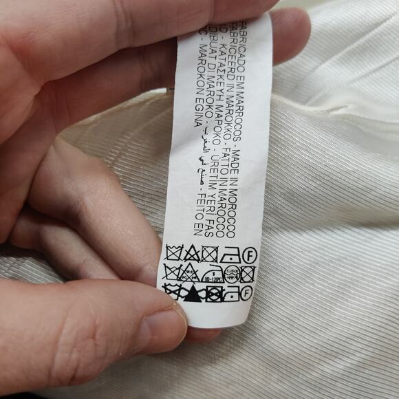 Zara Small Tweed Full Zip Longline Beige Blazer Jacket Preppy Old Money Luxury - Picture 10 of 12